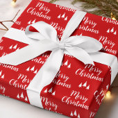 Moderne rode roomvormig patroon voor vrolijk kerst cadeaupapier