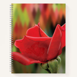 Moderne Rode Roos Hoog Poly Hardcover Journaal Notitieboek