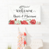 Moderne Rode Roos Islamitische Moslim Nikkah Banne Spandoek (Insitu)