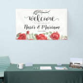 Moderne Rode Roos Islamitische Moslim Nikkah Banne Spandoek (Beurs)