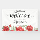 Moderne Rode Rose Islamitische Moslim Douche Banne Spandoek (Horizontaal)