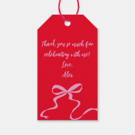 Moderne rode roze gunsttag cadeaulabel