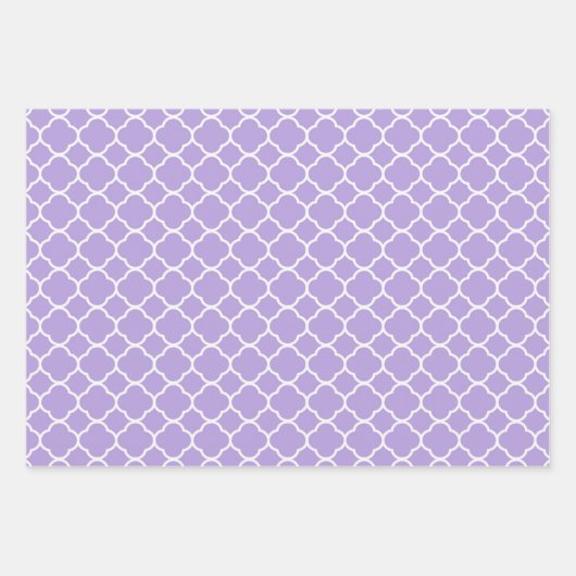 Moderne rode roze Paarse geometrische quatrefolie Inpakpapier Vel (Voorkant 3)