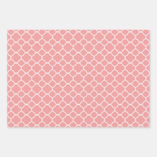 Moderne rode roze Paarse geometrische quatrefolie Inpakpapier Vel (Voorkant)