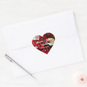 Moderne Rode Rozen Bloemen Elegante Bloemen Huweli Hart Sticker (Envelop)