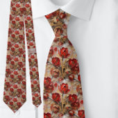 Moderne rode rozenbloemen Elegant Stropdas