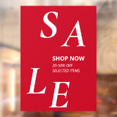 Moderne Rode SALE Winkel Korting Zakelijke Promo Raamsticker (Vel 2)