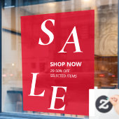 Moderne Rode SALE Winkel Korting Zakelijke Promo Raamsticker (Cafe Raam)