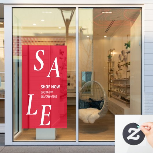 Moderne Rode SALE Winkel Korting Zakelijke Promo Raamsticker (Winkelraam)