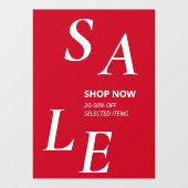 Moderne Rode SALE Winkel Korting Zakelijke Promo Raamsticker (Vel)