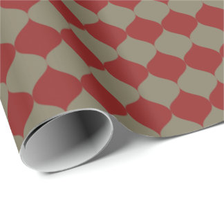 Moderne Rode Salie Kerst Ogee Cadeaupapier