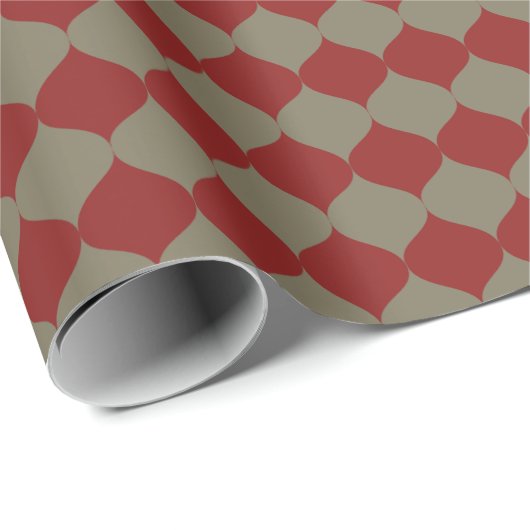 Moderne Rode Salie Kerst Ogee Cadeaupapier (Rol Hoek)
