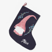 Moderne rode Scandinavische gnoom kerstkous Grote Kerstsok (Voorkant (Hangend))