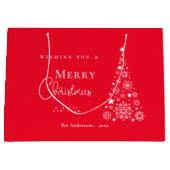 Moderne rode Schattigee vrolijke kerstboom Groot Cadeauzakje (Voorkant)