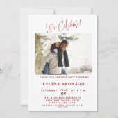 Moderne rode script foto 2024 Minimal Afstudeerder Kaart (Achterkant)