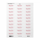 Moderne Rode Script Kerst Retouradres Etiket (Full Sheet)