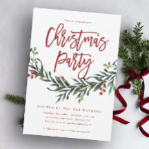 Moderne Rode Script Kerstfeest Groene Decoratie