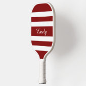 Moderne Rode Script Naam Pickleball Paddle (Links)