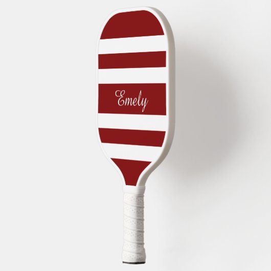 Moderne Rode Script Naam Pickleball Paddle (Links)