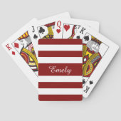 Moderne Rode Script Naam Pokerkaarten (Achterkant)