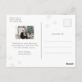 Moderne Rode Sneeuwvlok Foto Kerst Briefkaart (Achterkant)