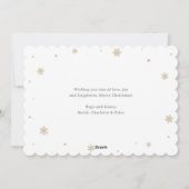 Moderne Rode Sneeuwvlok Vrolijke Kerstfoto Feestdagenkaart (Achterkant)