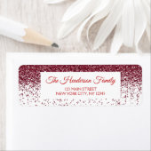 Moderne rode sprankelende glitter elegante kerst etiket (Insitu)