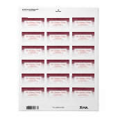 Moderne rode sprankelende glitter elegante kerst etiket (Full Sheet)