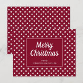 Moderne Rode Sterren Prettig Kerstfeest Briefkaart (Voorkant / Achterkant)