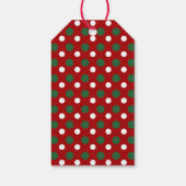 Moderne Rode Stippen Prettig Kerstfeest Cadeaulabel (Achterkant)
