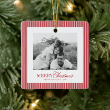 Moderne Rode Strepen Kerst Familie 2 Foto's