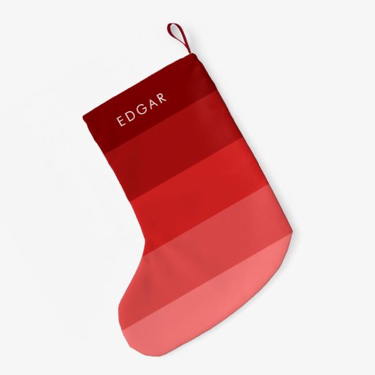 Moderne rode strepen kleine kerstsok (Achterkant (Hangend))