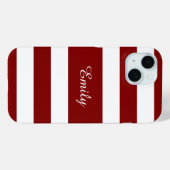 Moderne rode strepen naam Case-Mate iPhone case (Achterkant (horizontaal))