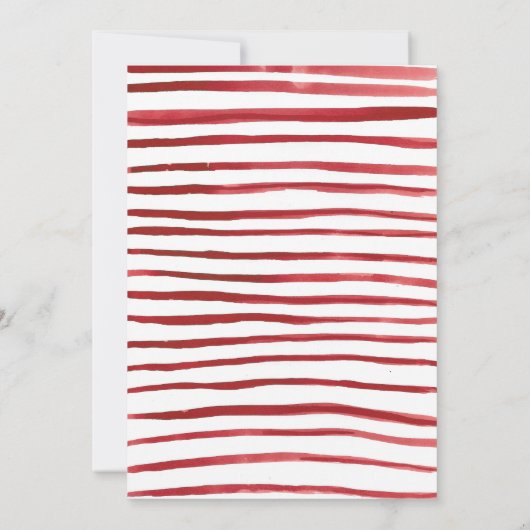Moderne rode strepen Navy rood grijs bloemenbruilo Kaart (Achterkant)
