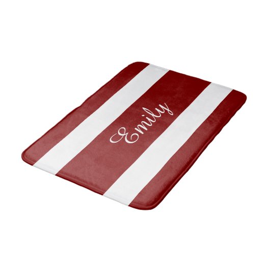 Moderne rode strepen patroon badmat (Gekanteld)