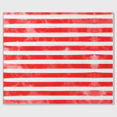 Moderne Rode Stripes Eenvoudige kerstfeestdag Cadeaupapier (Vlak)