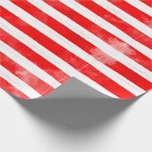 Moderne Rode Stripes Eenvoudige kerstfeestdag Cadeaupapier (Hoek)