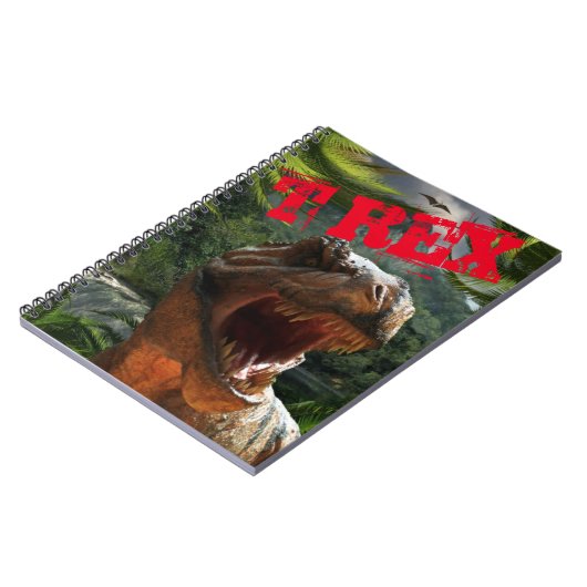 Moderne rode T Rex Dinosaurs Notitieboek (Linkerzijde)