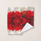 Moderne rode tinten en witte vlechtjes bad handdoek (Wasdoekje)