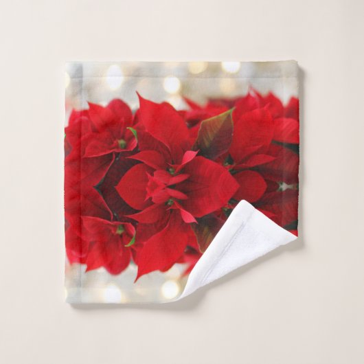 Moderne rode tinten en witte vlechtjes bad handdoek (Wasdoekje)