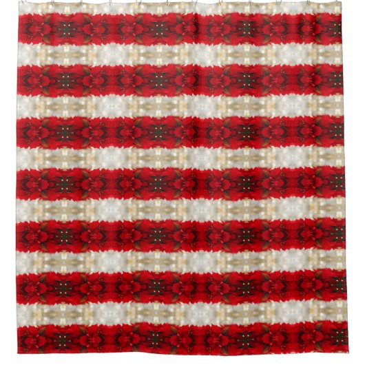 Moderne rode tinten en witte vlechtjes douchegordijn (Voorkant)