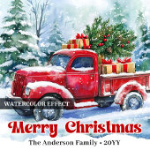 Moderne rode truck Kerst scène rustieke servetten