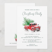 Moderne Rode Truck Kerstfeest Kaart (Voorkant / Achterkant)