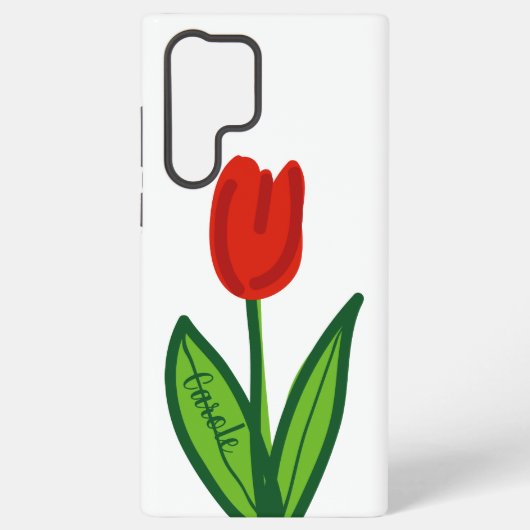 Moderne rode tulp vector kunst ontwerp samsung galaxy hoesje (Achterkant)
