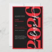 Moderne Rode Typografie Afstudeeraankondiging Kaart (Voorkant)