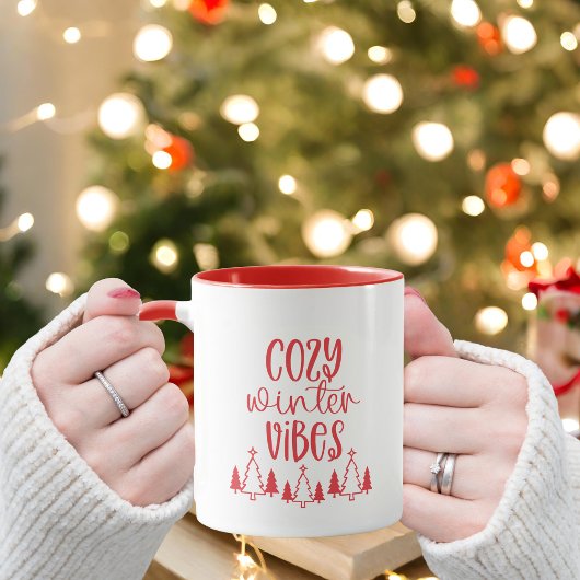 Moderne rode typografie Gezellige wintervibes Mok