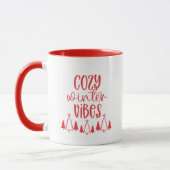 Moderne rode typografie Gezellige wintervibes Mok (Links)