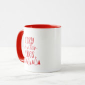 Moderne rode typografie Gezellige wintervibes Mok (Voorkant links)