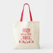 Moderne rode typografie Gezellige wintervibes Tote Bag (Voorkant)