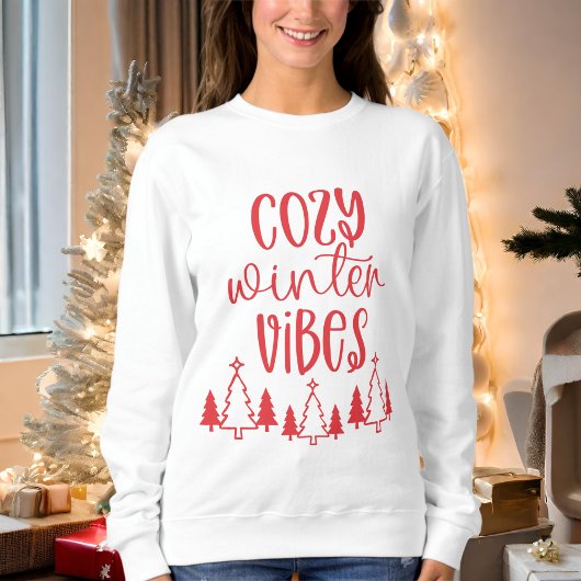 Moderne rode typografie Gezellige wintervibes Trui